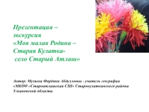 Презентация Моя малая Родина Автор Музяева ФА учитель географии МКОО Староатлашская СШ Старокулаткинского района Ульяновской области