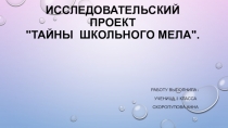 Презентация Тайны школьного мела