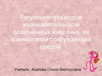 Презентация к уроку по теме: Регуляция процессов жизнедеятельности.
