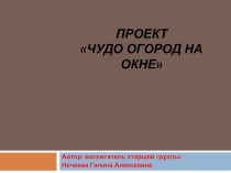 Презентация Проект Чудо огород на окне