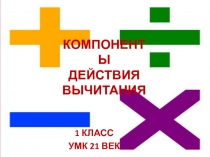 Презентация по математике на тему Компоненты действия вычитания.