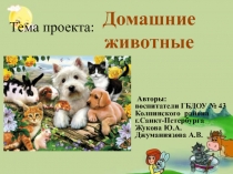 Презентация по краткосрочному проекту Домашние животные (для детей 1,5 - 3 лет)