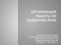 Организация работы по развитию речи