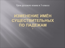 Изменение имён существительных по падежам