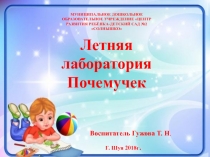Презентация  Летняя лаборатория Почемучек. Изготовление невидимых чернил в детском саду.
