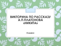 Тест на знание рассказа А.П. Платонова Никита