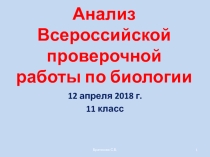 Анализ Всероссийской проверочной работы по биологии 11 класс