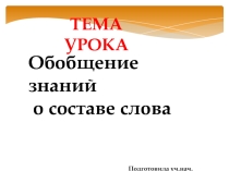 Презентация по русскому языку Обобщение знаний о составе слова