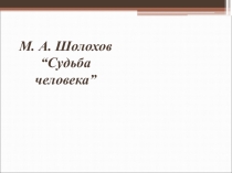 Презентация по литературе на тему Характер гл героя рассказа М. Шолохова судьба человека
