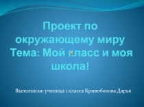 Проект по окружающему миру на тему  Мой класс и моя школа!