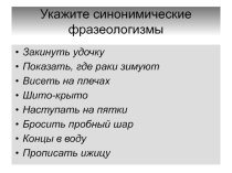 Презентация Фразеологизмы, 10 класс
