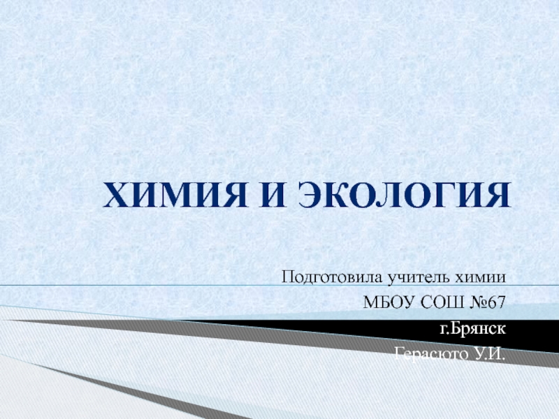 Презентация Презентация по химии на тему Химия и экология