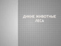 Презентация по окружающему миру на тему:  Дикие животные леса.