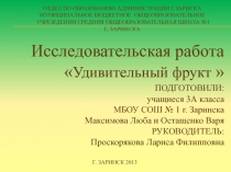 Презентация исследовательской работы Удивительный фрукт