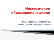 Инклюзивное образование в школе