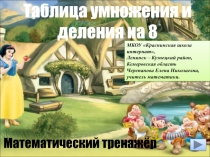 Презентация по математике Таблица умножения и деления на 8. Математический тренажёр
