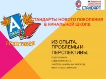 Стандарты нового поколения в начальной школе (ИЗ ОПЫТА, ПРОБЛЕМЫ И ПЕРСПЕКТИВЫ)