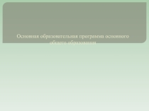 Основная образовательная программа основного общего образования
