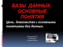 Презентация по информатике для 8 класса Базы данных. Основные понятия