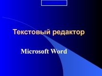 Презентация по информатике на тему: Текстовый редактор