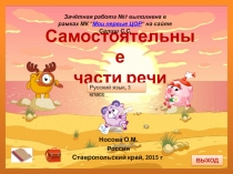 Тренажер Самостоятельный части речи