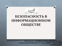 Презентация к классному часу Безопасность в информационном обществе