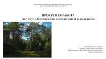 ПРОЕКТНАЯ РАБОТА  на тему Лесопарк как зелёная зона и зона отдыха