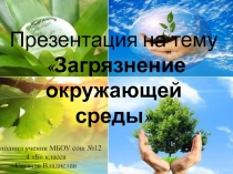 Проект  Загрязнение окружающей среды. Выполнил Сигачев В.