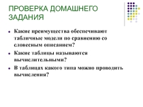 Презентация к уроку Электронные таблицы к учебнику Л. Босовой