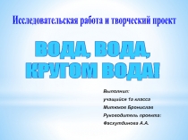 Презентация к проекту Вода,вода,кругом вода!