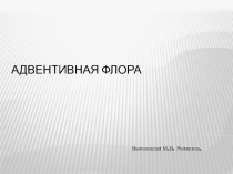 Презентация по географии Адвентивные растения