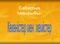 Презентация  Көністер мен жемістер-сабақ