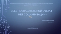 Презентация Без познавательной сферы нет социализации