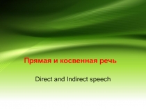 Direct and Indirect speech
