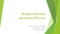 Презентация по географии на тему Лекарственные растения России