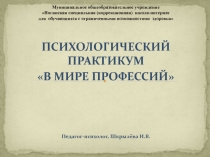 Презентация к уроку В мире профессий (психологический практикум)