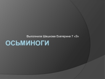 Презенатция по биологии на тему Осьминоги (7 класс)