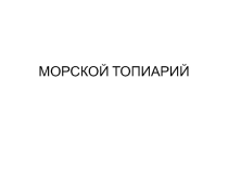 Морской топиарий - изготовление