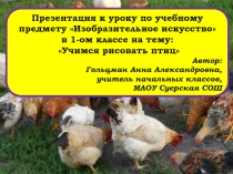 Презентация к уроку по учебному предмету Изобразительное искусство в 1-ом классе на тему: Учимся рисовать птиц