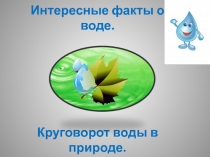 Интересные факты о воде. Круговорот воды в природе.