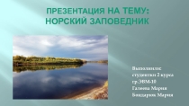 Норский заповедник выполнили Галеева М. и Бондарюк М.