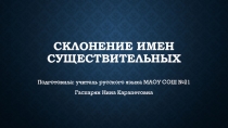 Презентация к уроку Склонение имен существительных