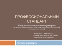 Профессиональный стандарт педагога: изучаем стандарты методические рекомендации