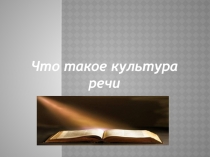 Презентация по русскому языку на тему Что такое культура речи 8 класс