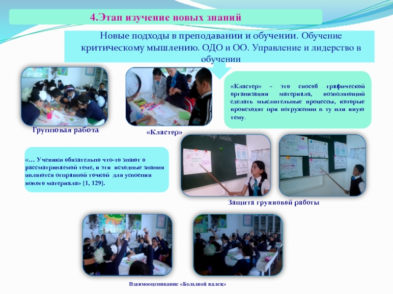 Презентация по узбекскому языку на тему Детальная рефлексия по уроку 4.Этап изучение новых знаний. “Совместная беседа учеников в классе приносит большую 4.Этап изучение новых знаний. “Совместная беседа учеников в классе приносит большую пользу: позволяет ученикам выражать своё понимание