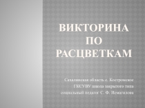 Презентация Викторина по расцветкам