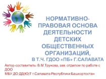 Презентация Нормативно-правовая основа деятельности детских общественных организаций
