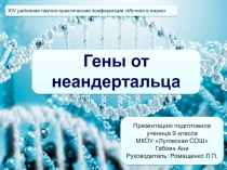 Презентация по генетике Гены от неандертальца