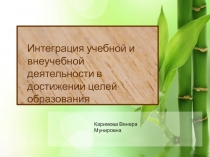 Презентация к выступлению по теме Интеграция учебной и внеучебной деятельности