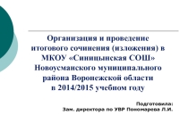 Презентация Организация проведения итогового сочинения